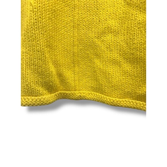 Pure Handknit Yellow Cotton Button Detail Sweater L/XL Hand Knit Canada Thailand - Picture 11 of 14